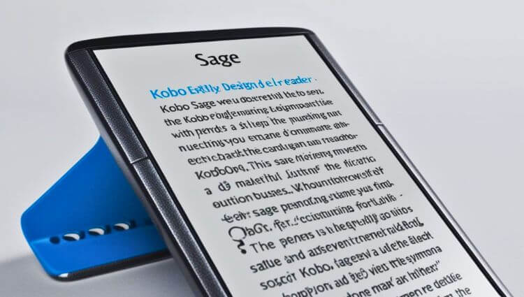 The Best Kindle Oasis .This image shows the Kobo Sage, an advanced e-reader device. It features a sleek design with a sharp E-Ink display that provides a paper-like reading experience.