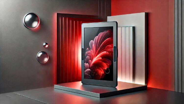 The Best Kobo Sage-The image features an artistic and surreal composition with a futuristic display screen as its focal point.