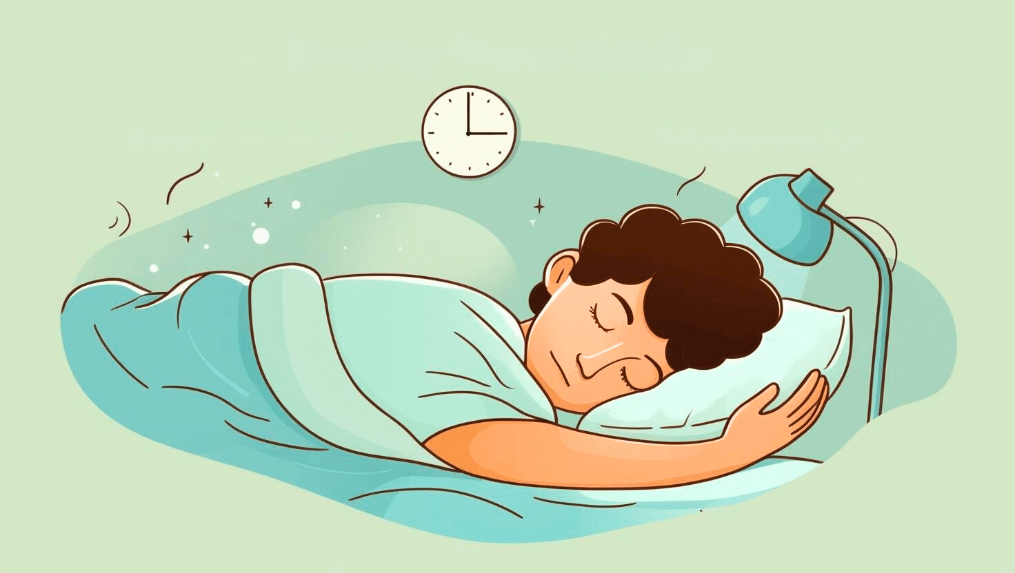 Rest Easy-This is a cozy and peaceful illustration of a person sleeping soundly